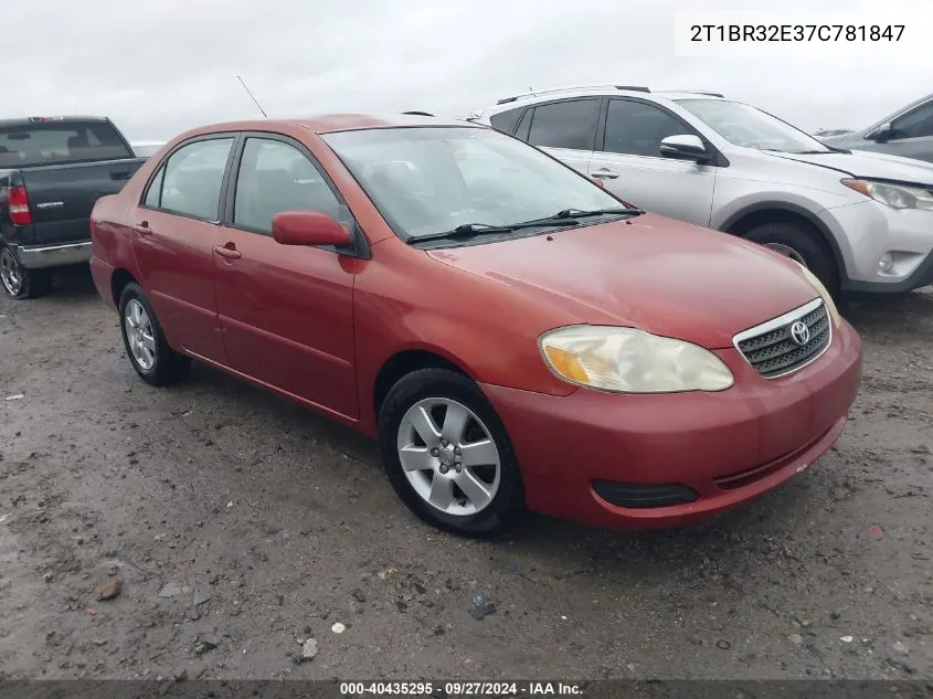 2007 Toyota Corolla Le VIN: 2T1BR32E37C781847 Lot: 40435295