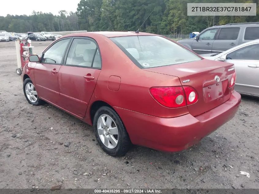 2007 Toyota Corolla Le VIN: 2T1BR32E37C781847 Lot: 40435295