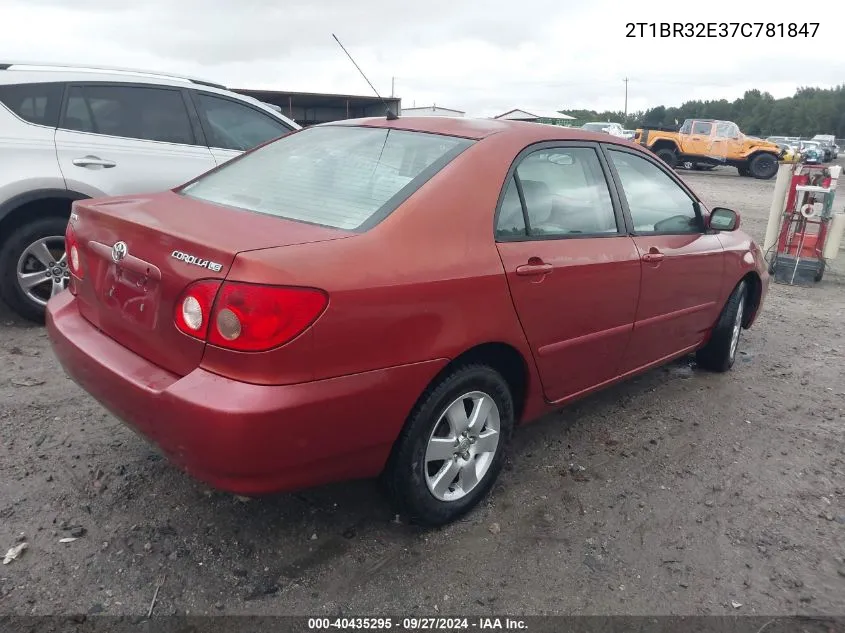 2007 Toyota Corolla Le VIN: 2T1BR32E37C781847 Lot: 40435295