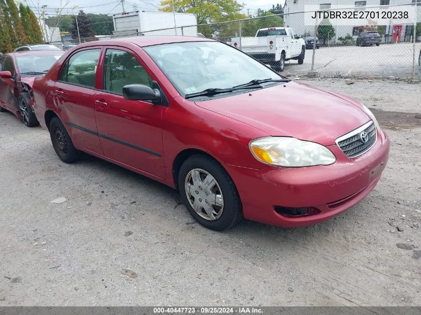 2007 Toyota Corolla Ce VIN: JTDBR32E270120238 Lot: 40447723