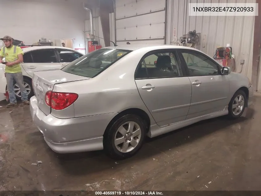 2007 Toyota Corolla S VIN: 1NXBR32E47Z920933 Lot: 40559719