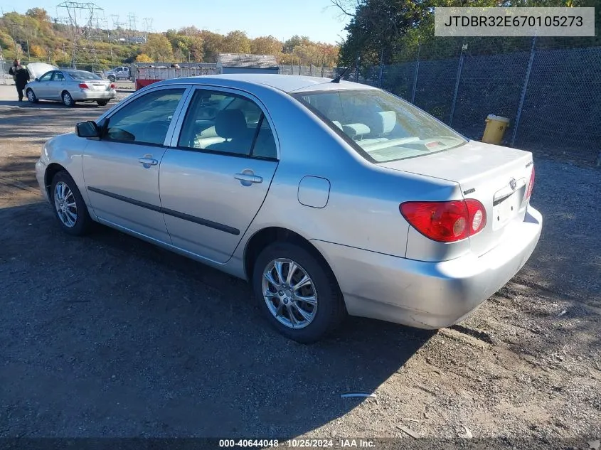 2007 Toyota Corolla Ce VIN: JTDBR32E670105273 Lot: 40644048