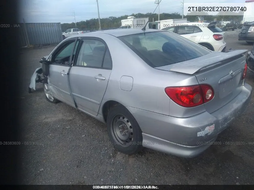 2007 Toyota Corolla S VIN: 2T1BR32E27C780740 Lot: 40671746