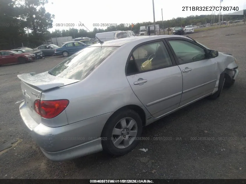 2007 Toyota Corolla S VIN: 2T1BR32E27C780740 Lot: 40671746