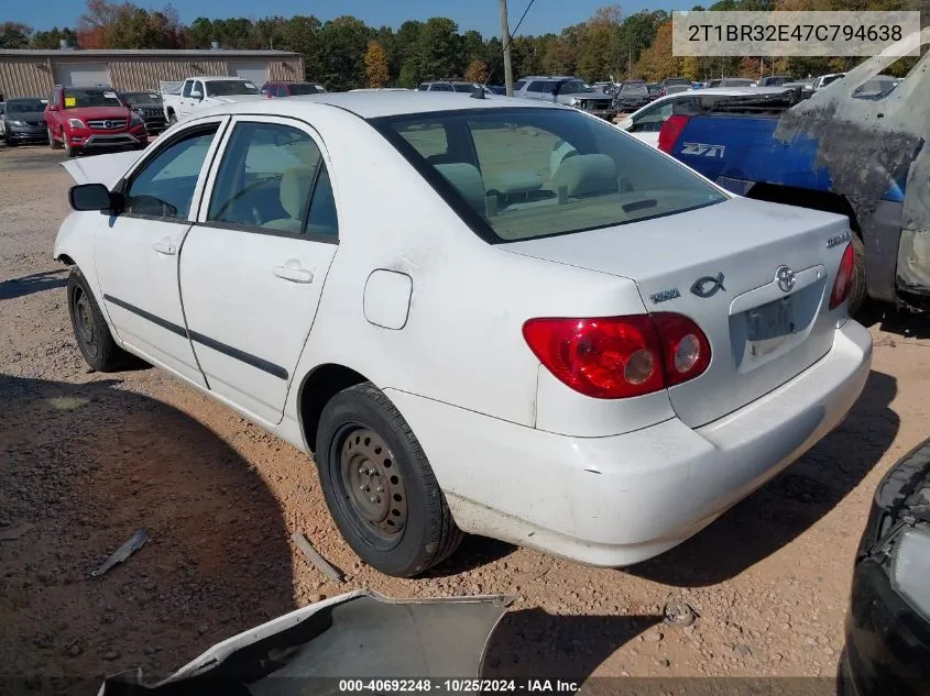 2007 Toyota Corolla Ce VIN: 2T1BR32E47C794638 Lot: 40692248