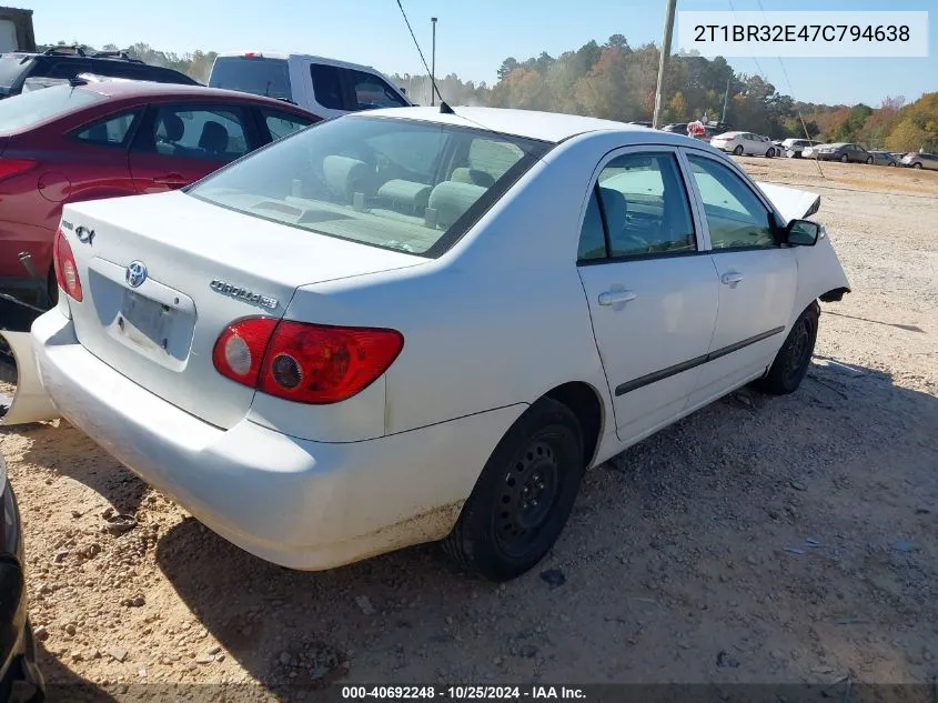 2007 Toyota Corolla Ce VIN: 2T1BR32E47C794638 Lot: 40692248