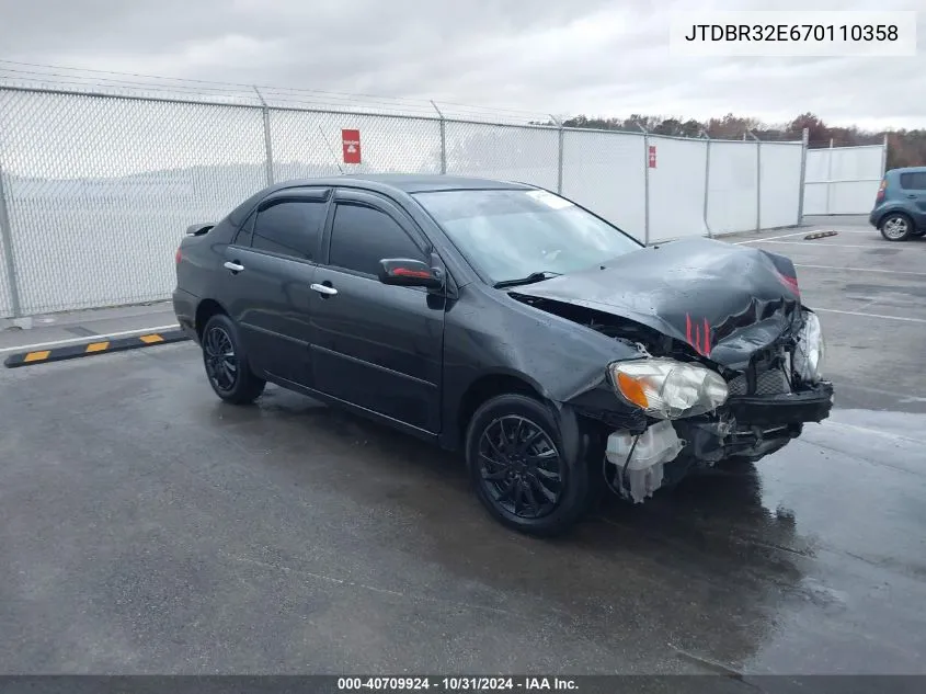 2007 Toyota Corolla Ce VIN: JTDBR32E670110358 Lot: 40709924