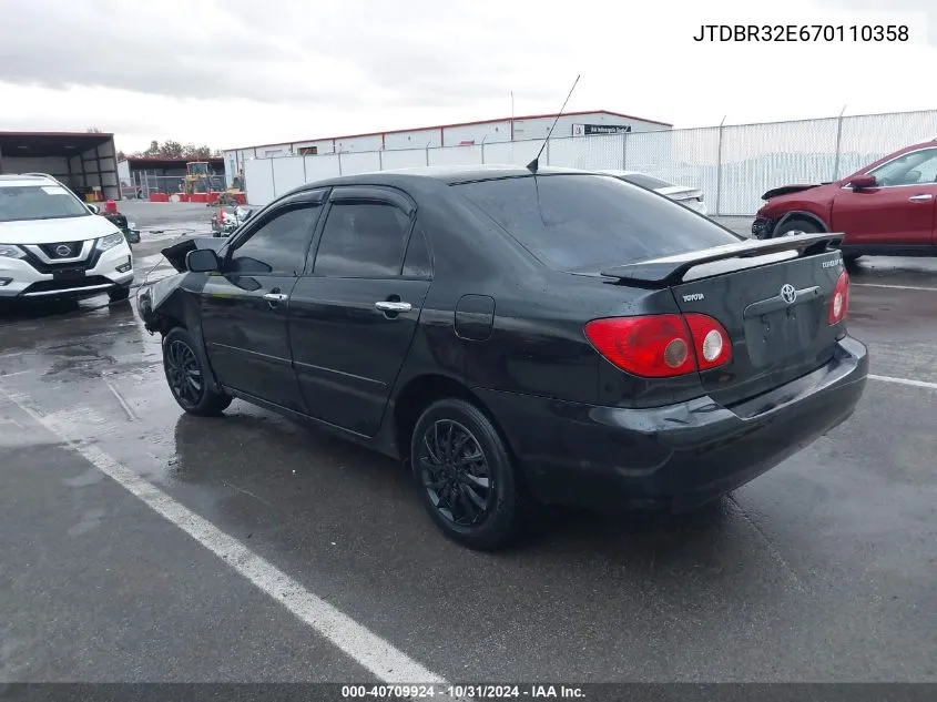 2007 Toyota Corolla Ce VIN: JTDBR32E670110358 Lot: 40709924