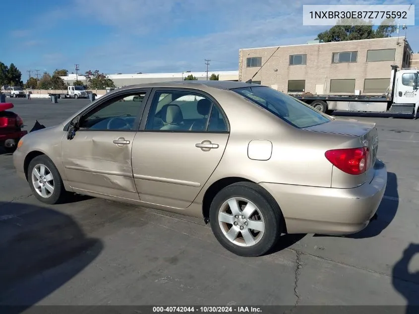 2007 Toyota Corolla Le VIN: 1NXBR30E87Z775592 Lot: 40742044