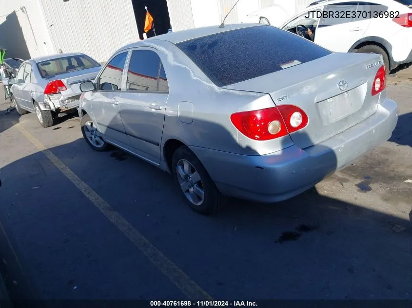 2007 Toyota Corolla Ce/Le/S VIN: JTDBR32E370136982 Lot: 40761698