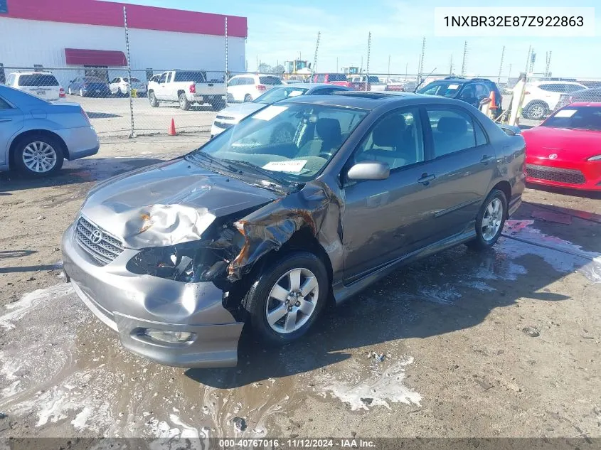 2007 Toyota Corolla S VIN: 1NXBR32E87Z922863 Lot: 40767016