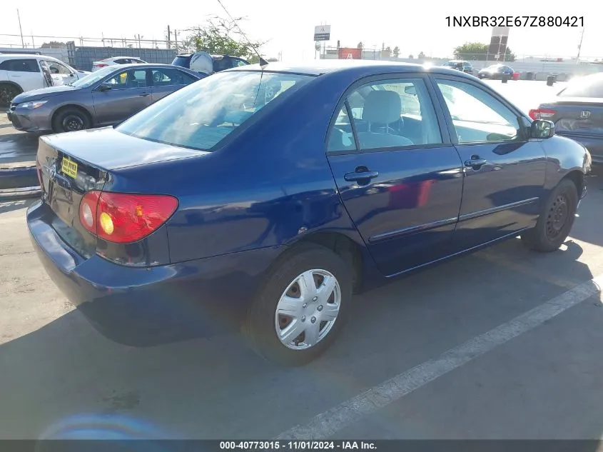 2007 Toyota Corolla Le VIN: 1NXBR32E67Z880421 Lot: 40773015