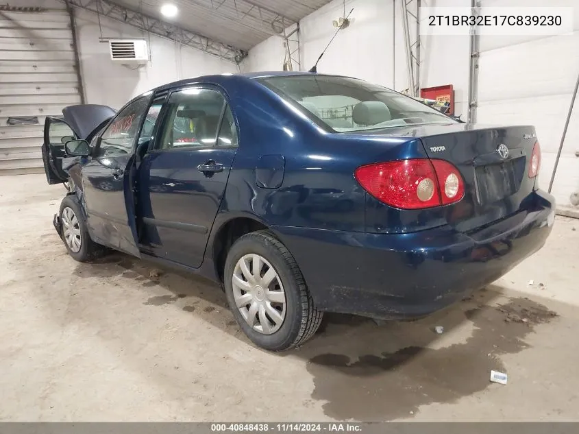 2007 Toyota Corolla Ce VIN: 2T1BR32E17C839230 Lot: 40848438