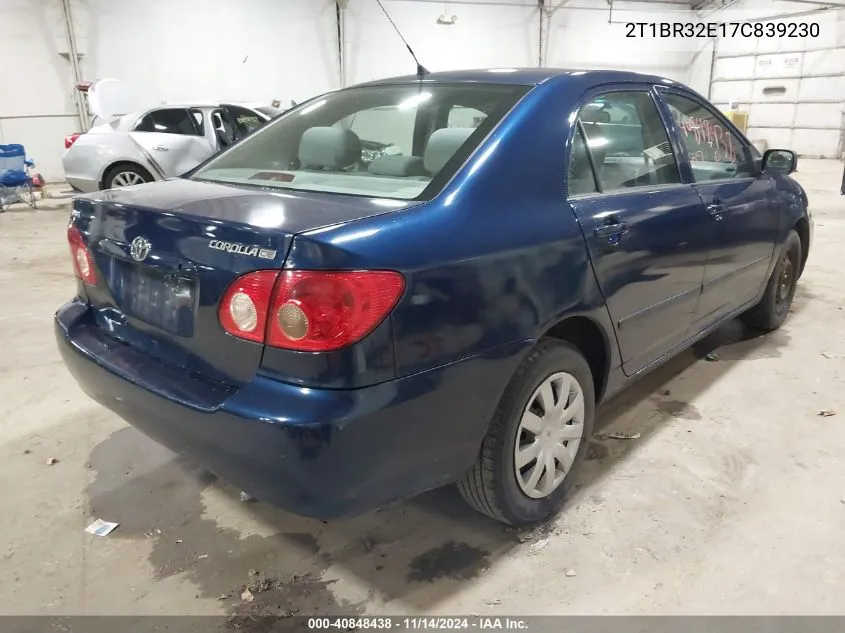 2007 Toyota Corolla Ce VIN: 2T1BR32E17C839230 Lot: 40848438