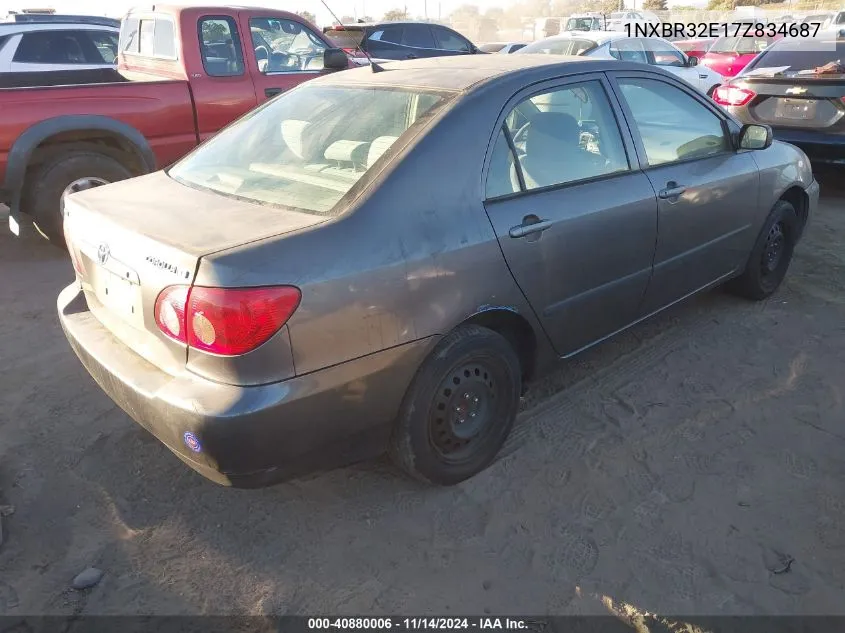 2007 Toyota Corolla Ce VIN: 1NXBR32E17Z834687 Lot: 40880006