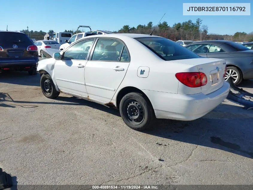 JTDBR32E870116792 2007 Toyota Corolla Le