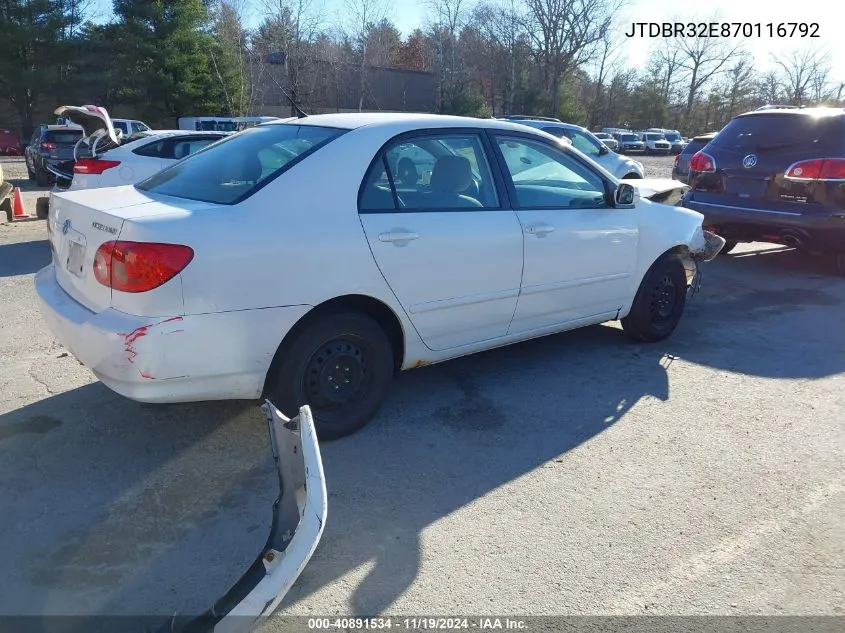 JTDBR32E870116792 2007 Toyota Corolla Le