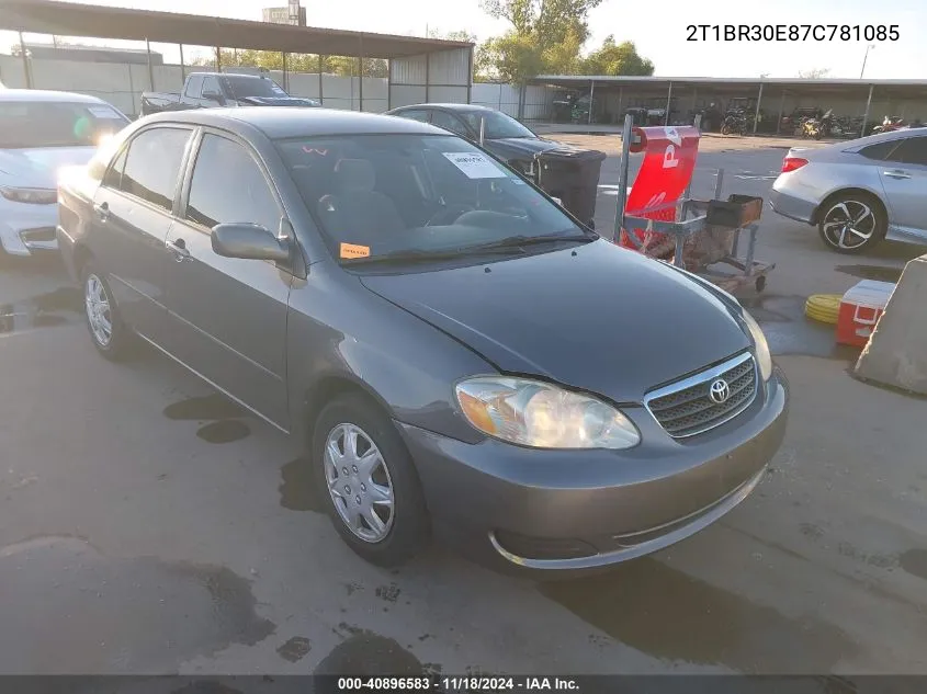 2007 Toyota Corolla Le VIN: 2T1BR30E87C781085 Lot: 40896583