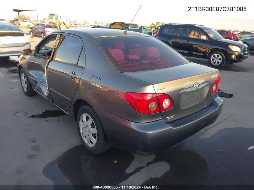 2007 Toyota Corolla Le VIN: 2T1BR30E87C781085 Lot: 40896583