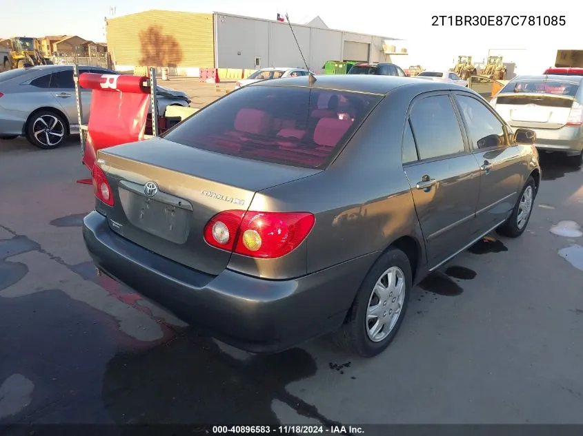 2007 Toyota Corolla Le VIN: 2T1BR30E87C781085 Lot: 40896583