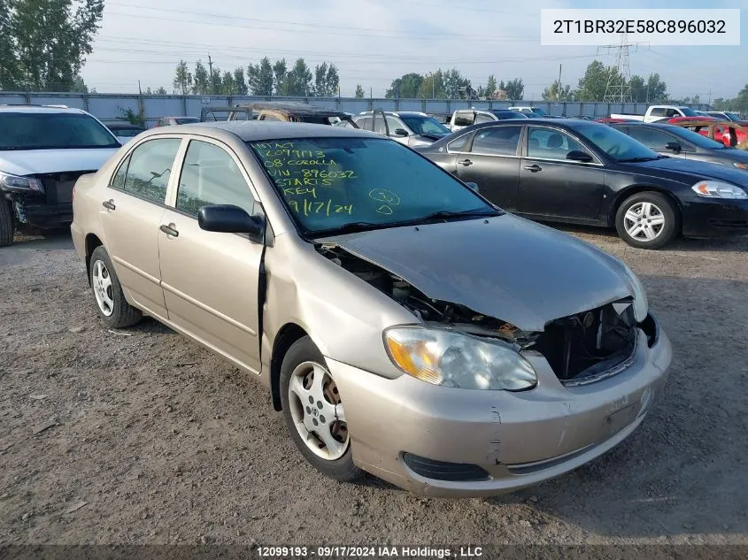 2008 Toyota Corolla VIN: 2T1BR32E58C896032 Lot: 12099193