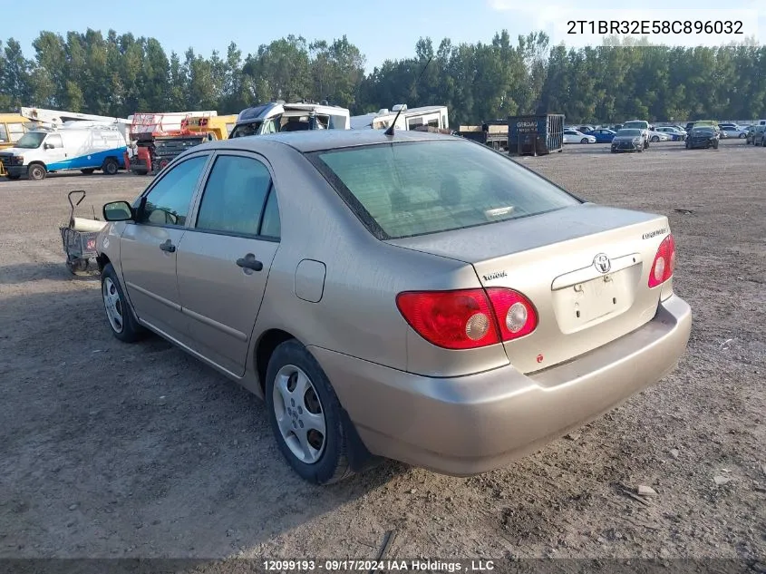 2008 Toyota Corolla VIN: 2T1BR32E58C896032 Lot: 12099193