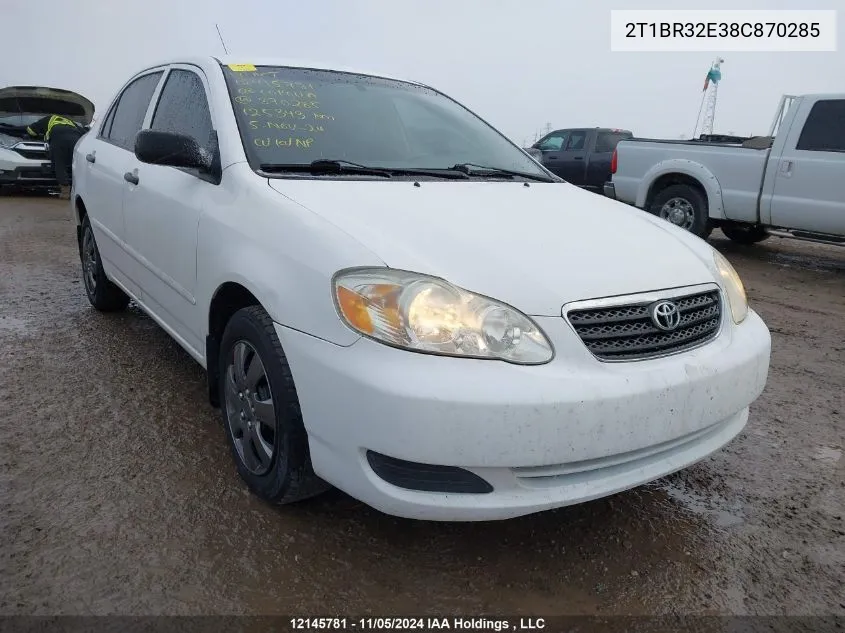 2008 Toyota Corolla Ce/Le/S VIN: 2T1BR32E38C870285 Lot: 12145781