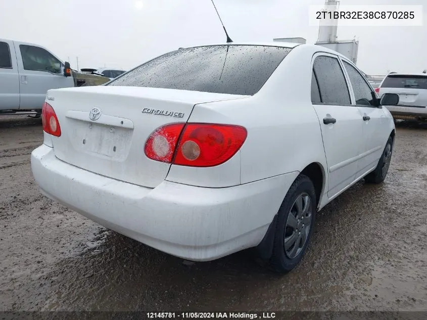 2008 Toyota Corolla Ce/Le/S VIN: 2T1BR32E38C870285 Lot: 12145781