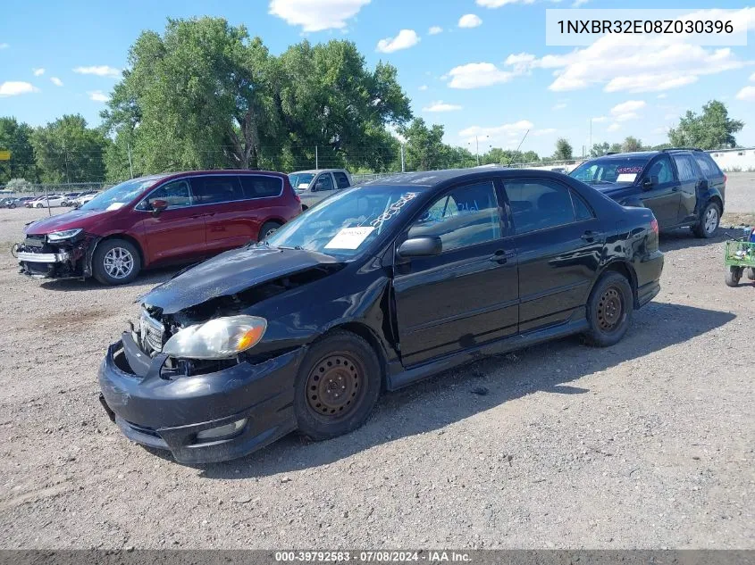 2008 Toyota Corolla S VIN: 1NXBR32E08Z030396 Lot: 39792583