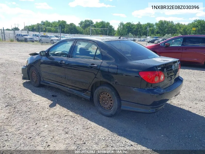 2008 Toyota Corolla S VIN: 1NXBR32E08Z030396 Lot: 39792583