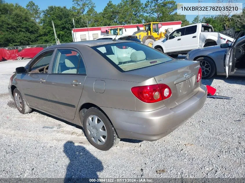 2008 Toyota Corolla Ce VIN: 1NXBR32E78Z035210 Lot: 39841322