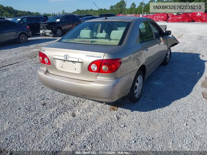 2008 Toyota Corolla Ce VIN: 1NXBR32E78Z035210 Lot: 39841322