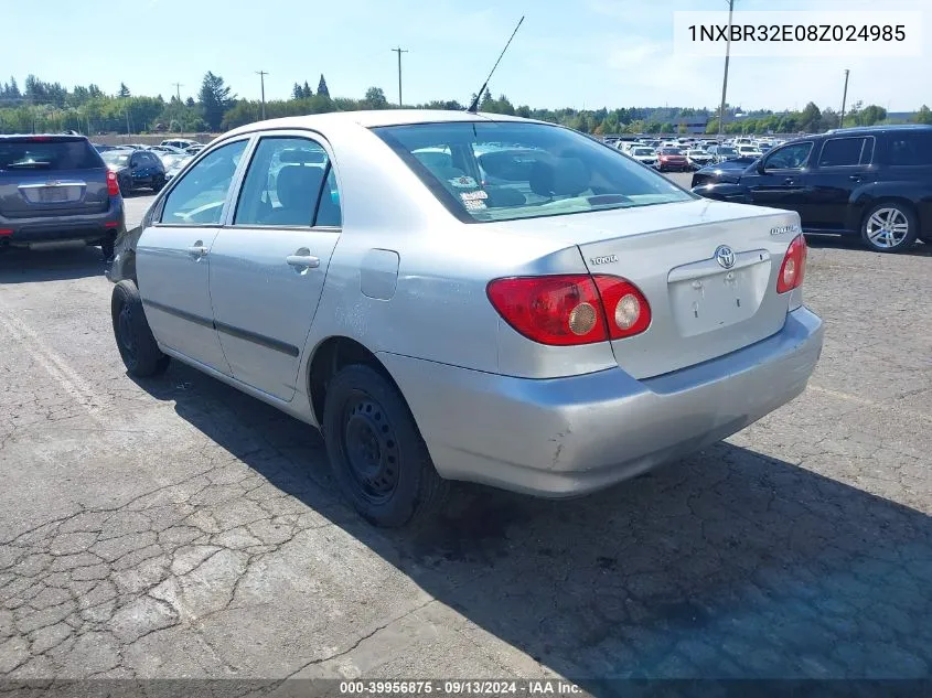 2008 Toyota Corolla Ce/Le/S VIN: 1NXBR32E08Z024985 Lot: 39956875