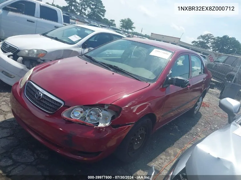 2008 Toyota Corolla Ce/Le/S VIN: 1NXBR32EX8Z000712 Lot: 39977800