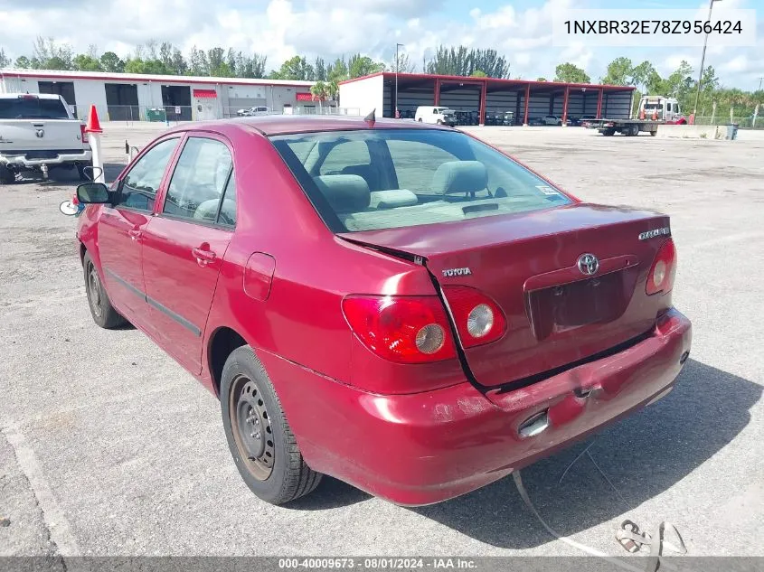 2008 Toyota Corolla Ce VIN: 1NXBR32E78Z956424 Lot: 40009673