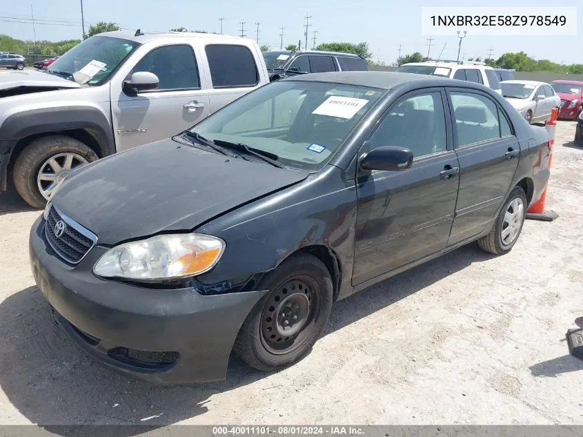 2008 Toyota Corolla Le VIN: 1NXBR32E58Z978549 Lot: 40011101