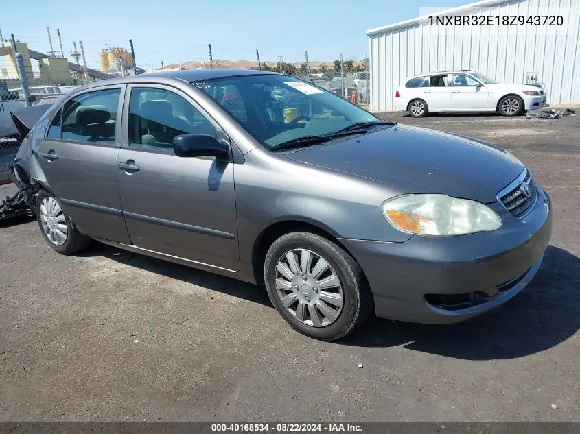 2008 Toyota Corolla Ce VIN: 1NXBR32E18Z943720 Lot: 40168534