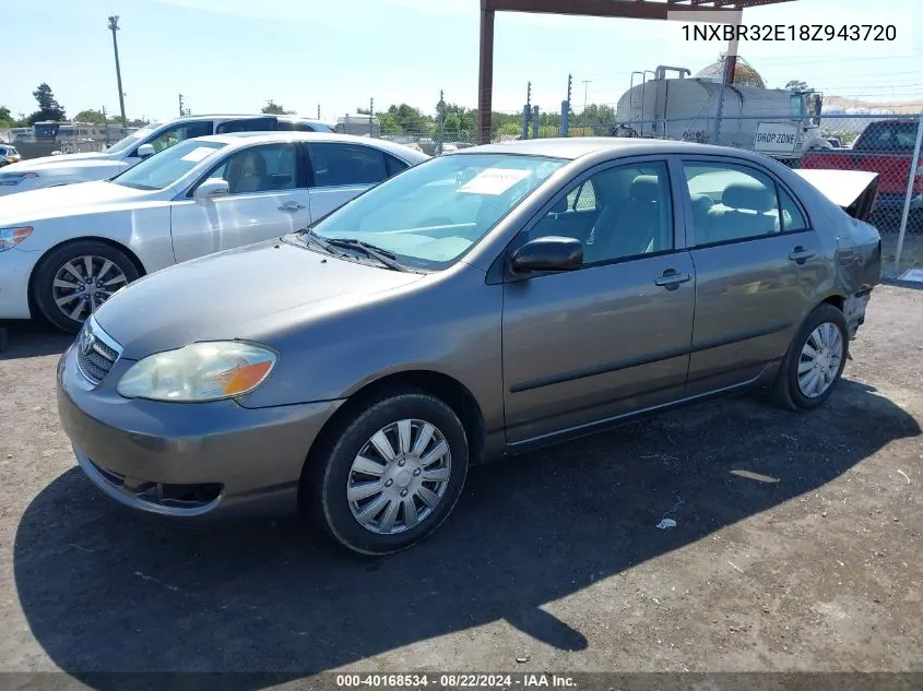 2008 Toyota Corolla Ce VIN: 1NXBR32E18Z943720 Lot: 40168534