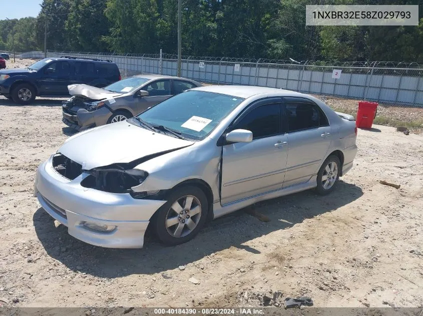 2008 Toyota Corolla S VIN: 1NXBR32E58Z029793 Lot: 40184390