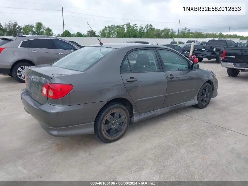 2008 Toyota Corolla S VIN: 1NXBR32E58Z012833 Lot: 40185196