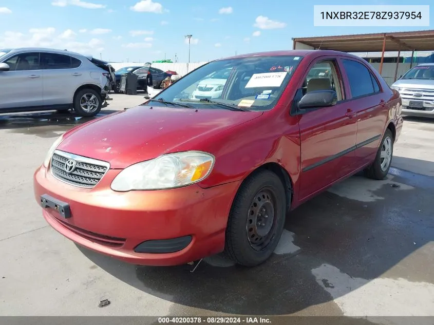 2008 Toyota Corolla Ce VIN: 1NXBR32E78Z937954 Lot: 40200378