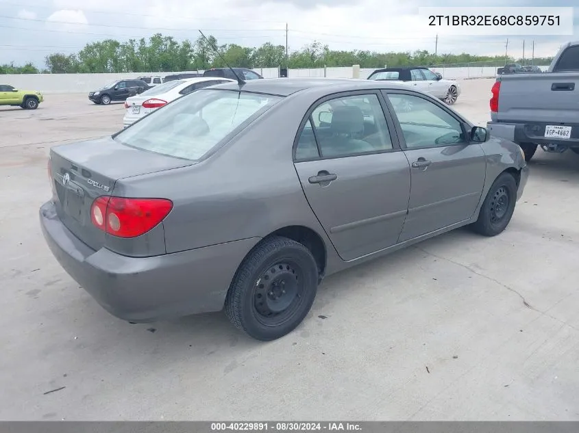 2008 Toyota Corolla Le VIN: 2T1BR32E68C859751 Lot: 40229891