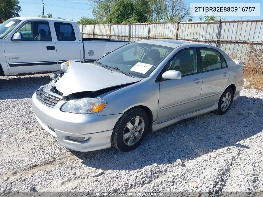 2008 Toyota Corolla S VIN: 2T1BR32E88C916757 Lot: 40262856