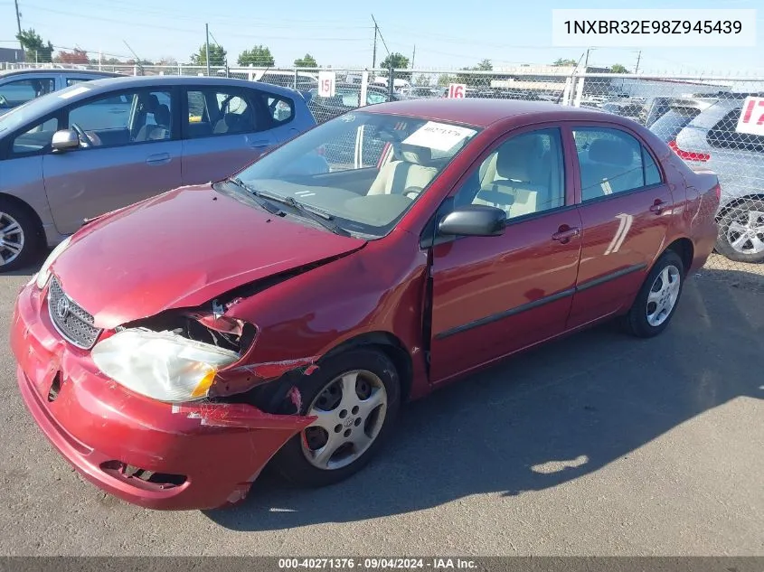 2008 Toyota Corolla Ce VIN: 1NXBR32E98Z945439 Lot: 40271376