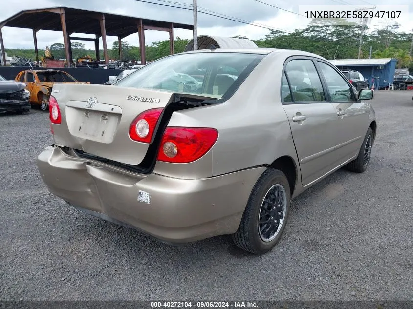 2008 Toyota Corolla Le VIN: 1NXBR32E58Z947107 Lot: 40272104