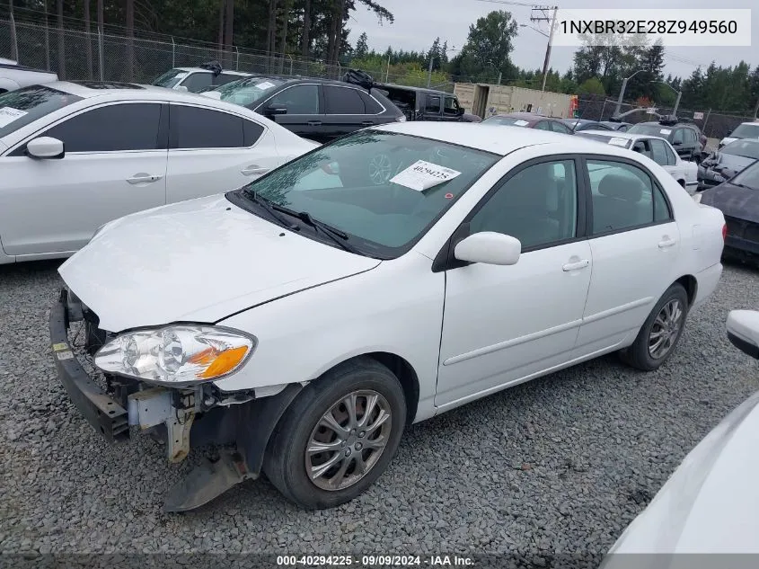 2008 Toyota Corolla Le VIN: 1NXBR32E28Z949560 Lot: 40294225