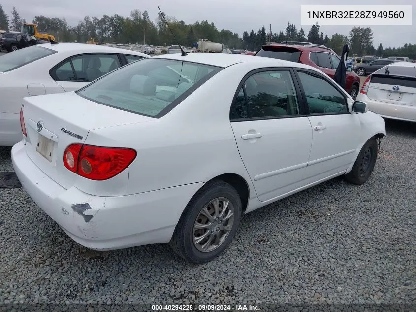 2008 Toyota Corolla Le VIN: 1NXBR32E28Z949560 Lot: 40294225