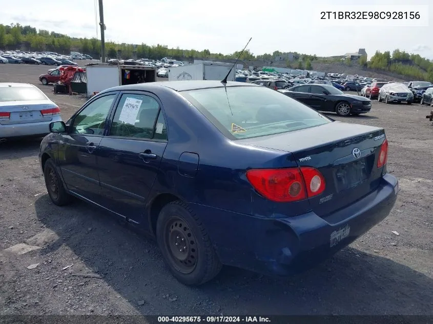 2008 Toyota Corolla Ce VIN: 2T1BR32E98C928156 Lot: 40295675