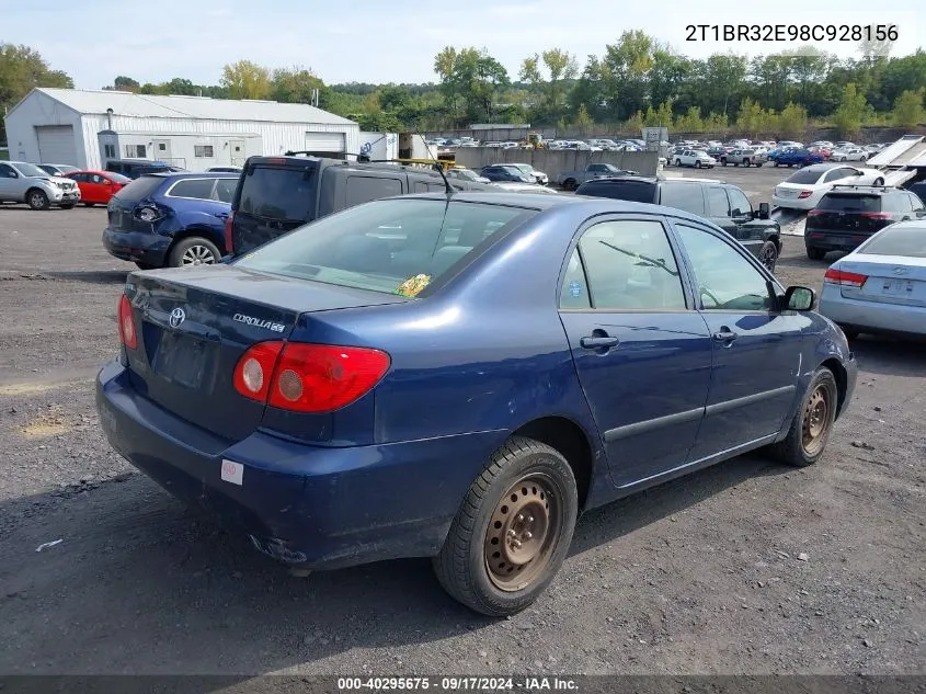 2008 Toyota Corolla Ce VIN: 2T1BR32E98C928156 Lot: 40295675