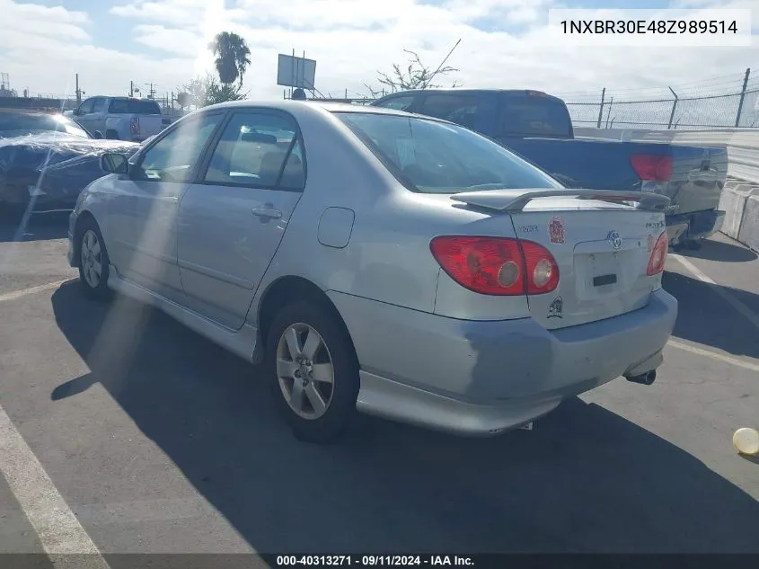 2008 Toyota Corolla Ce/Le/S VIN: 1NXBR30E48Z989514 Lot: 40313271